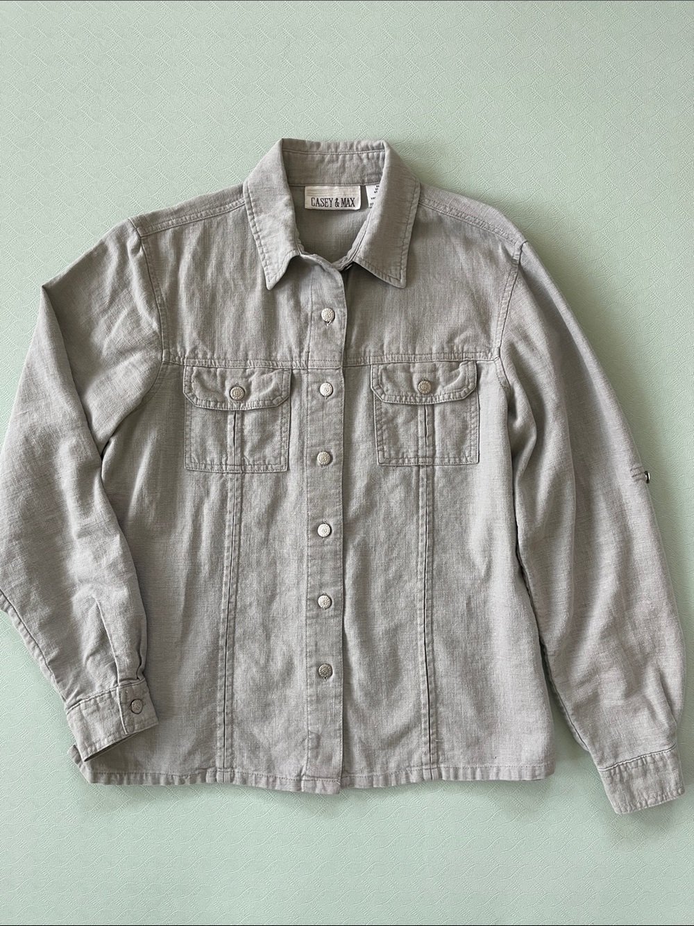 Women's Linen Blend Button-Up Shirt